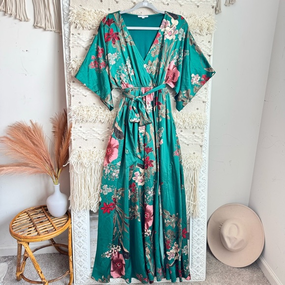Baltic Born Dresses & Skirts - Baltic Born Sicily Floral Maxi Dress Dark Green Small